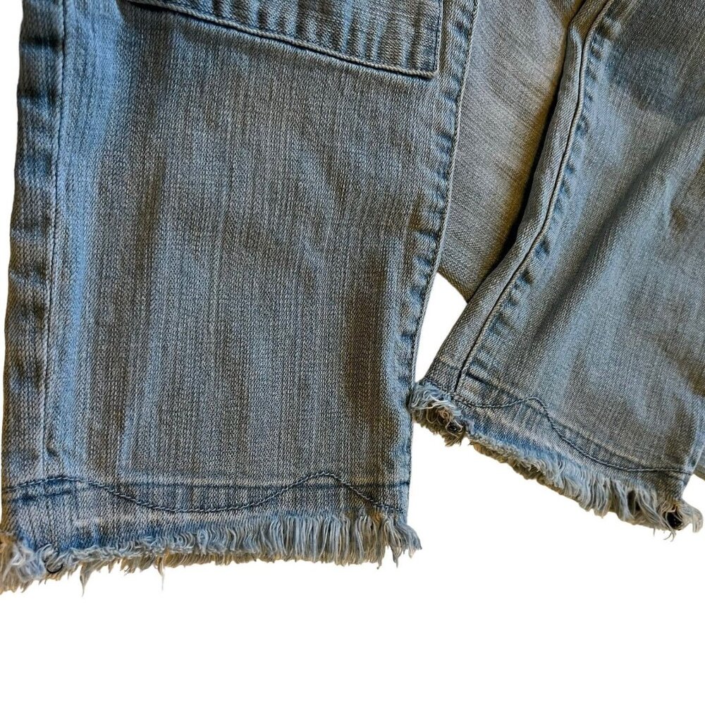 Anthropologie Pilcro and the Letterpress Jeans Womens 29 Blue Fit Hyphen Fringe - Picture 2 of 14